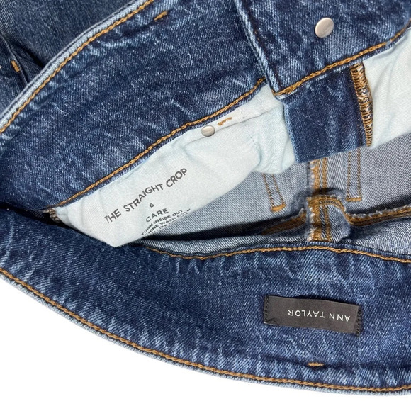 {Ann Taylor} "The Straight Crop" Straight Leg Ankle Stretch Denim Jeans - Picture 5 of 5